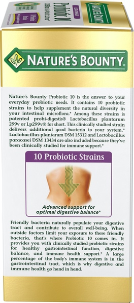 Catalog Health Digestive Health Probiotics Nature S Bounty Advanced Probiotic 10 60 Capsules